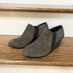 Vionic Grey Swede Wedge Booties